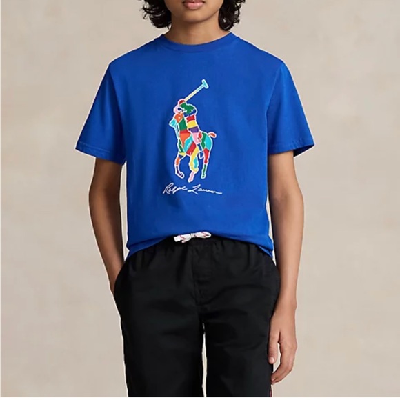✨ New with tags! ✨ POLO RALPH LAUREN Crewneck Tee. [Small: Size 6 Boys] - Picture 2 of 5